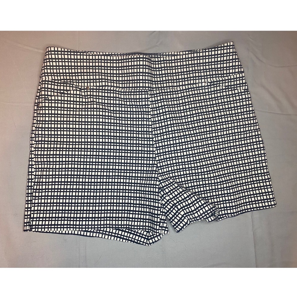 Jules & Leopold Shorts Women's Large Black White Windowpane Pull-On